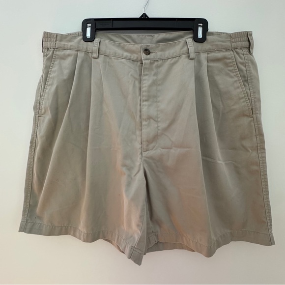 Haggar Other - Haggar Generations Pleated Khaki Shorts Men’s Size 40 Classic Fit 100% Cotton
